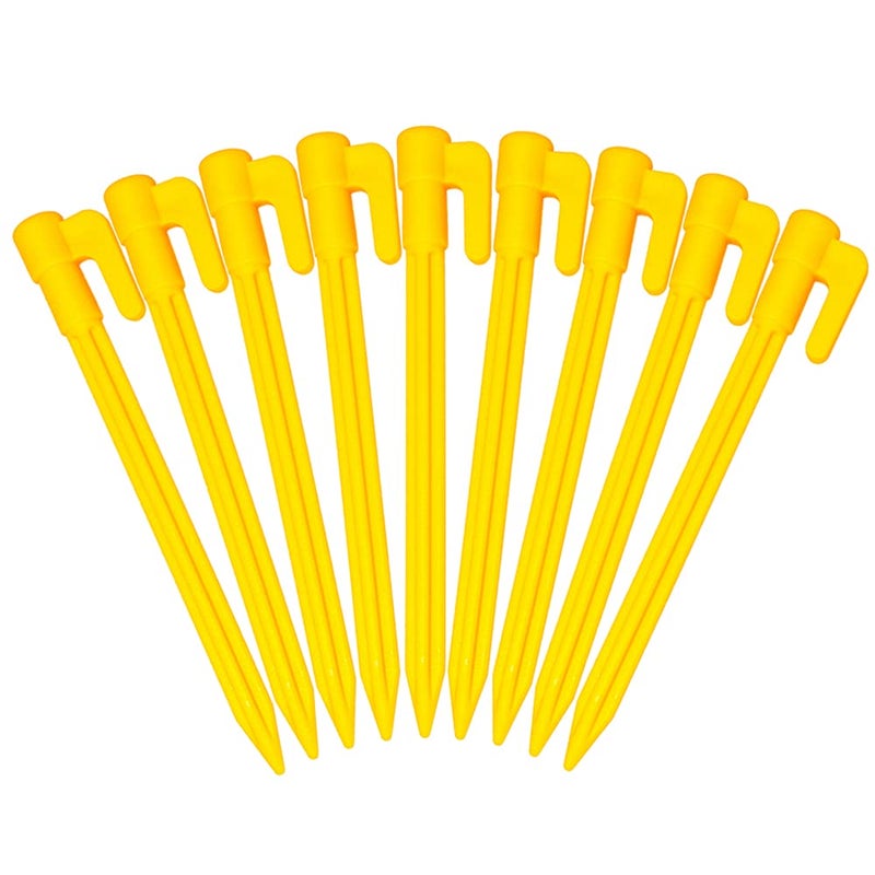 Hikemax 60 Pack Plastic Tent Pegs Garden Landscape Stakes 5.7 Inch for Anchoring Garden Netting, Camping Tents, Rain Tarps and Landscape Fabric Lawn Edging Yellow - Image 4